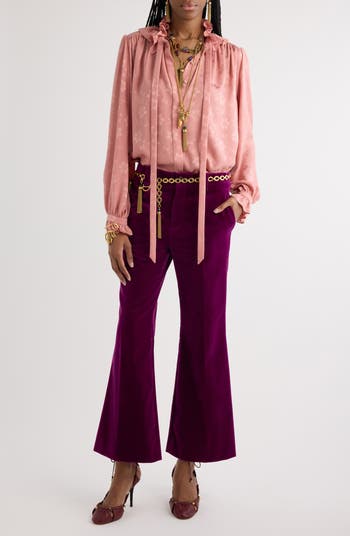 Chloé Cotton Velveteen Flare Leg Pants | Nordstrom