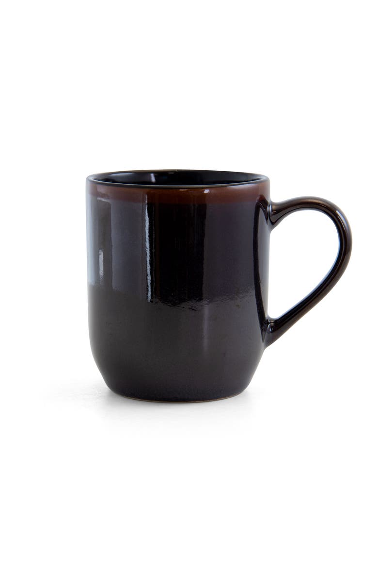 Elama Midnight Beach 16 Piece Dinnerware Set, Alternate, color, Black