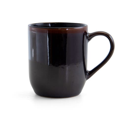 Elama Midnight Beach 16-pc. Stoneware Dinnerware Set In Black