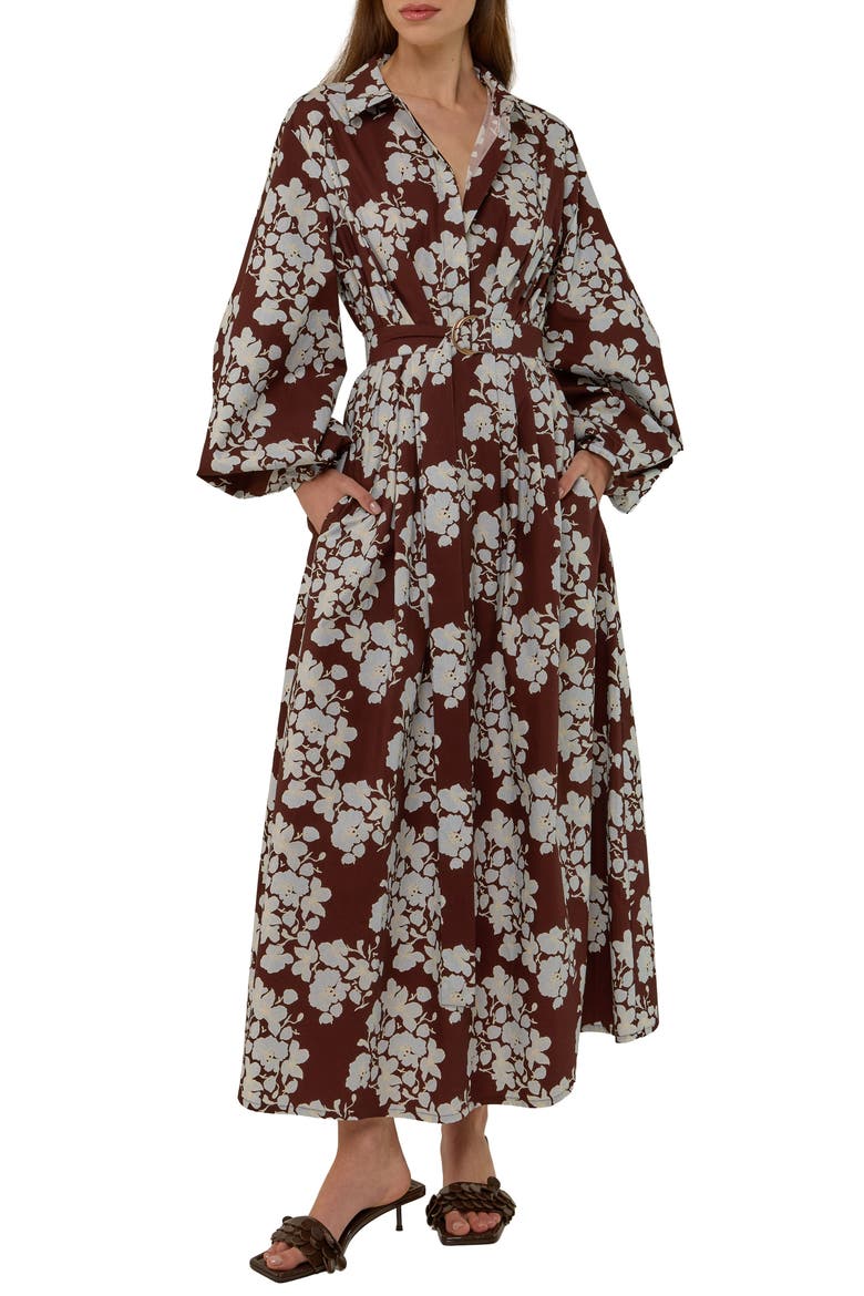 Emily Shirt Dress, Main, color, Tasman Floral