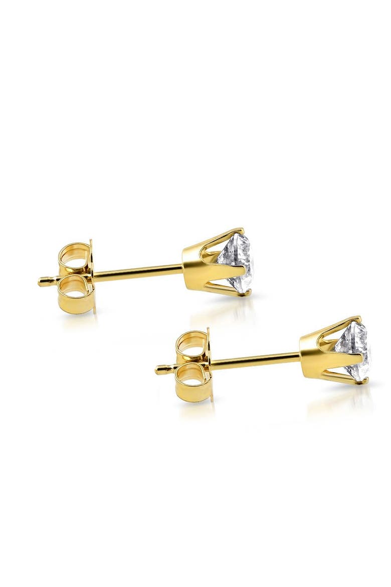 1 CT. T.W. Natural Diamond Studs 14K or Gold, Alternate, color, Yellow Gold