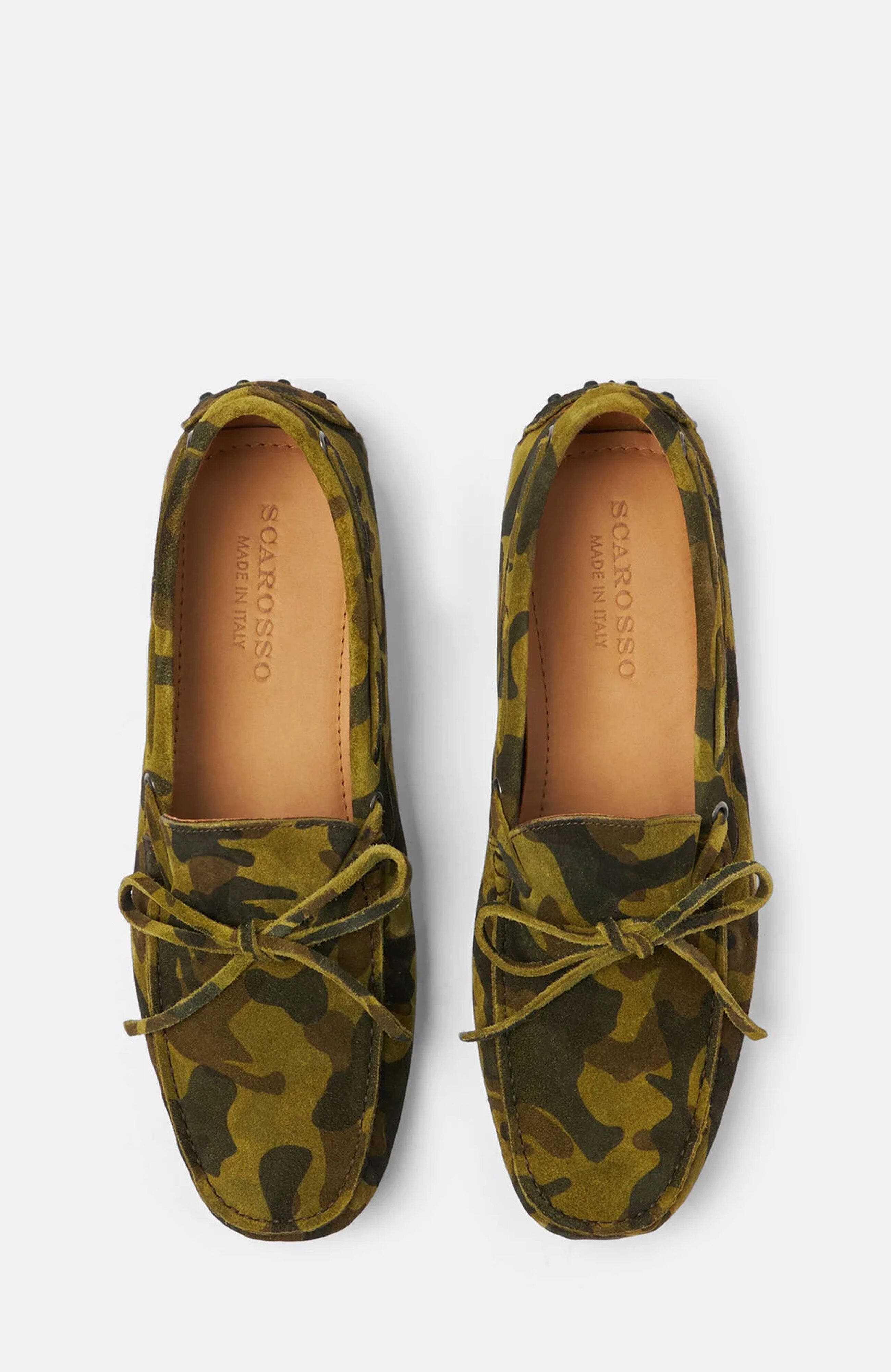 SCAROSSO James Driving Shoes, Alternate, color, Camo - Suede