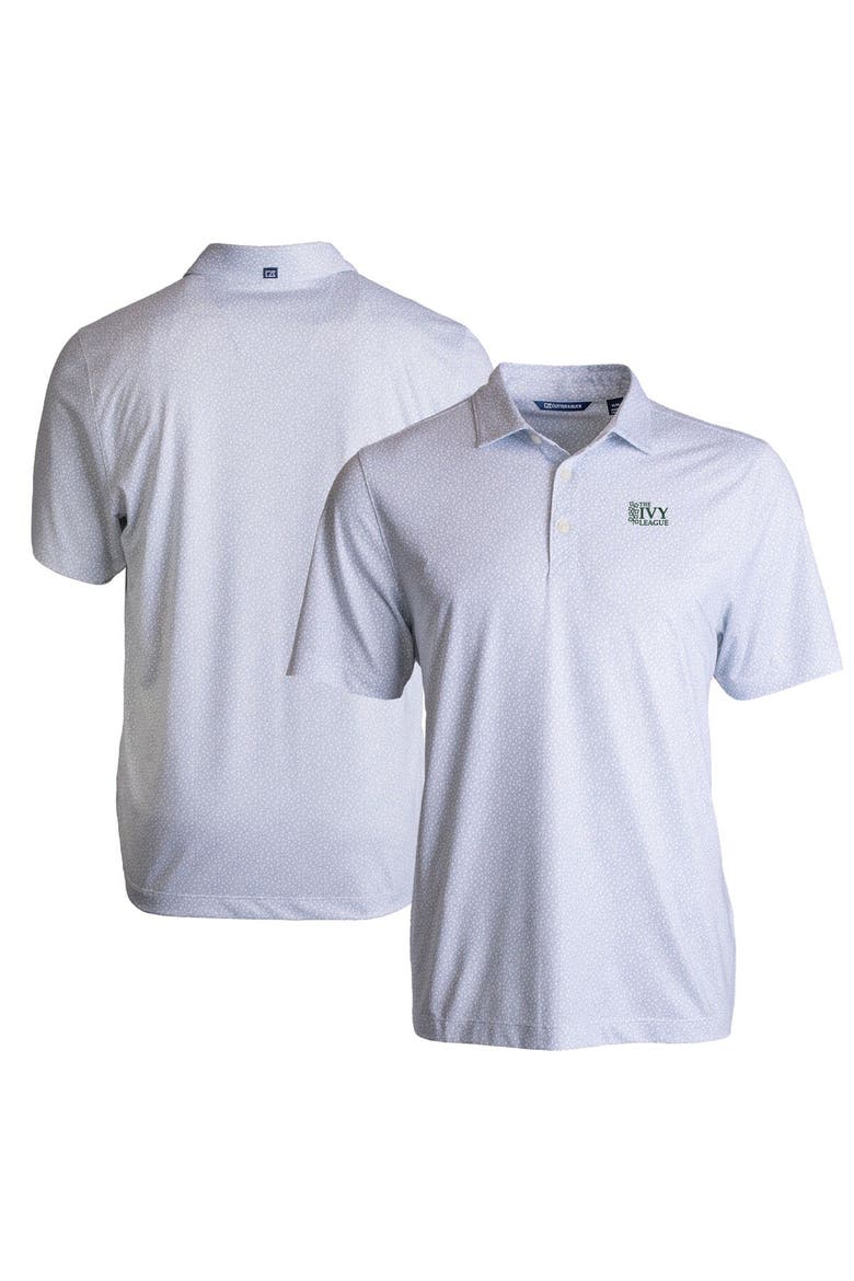 Men's Cutter & Buck  White Ivy League Pike Eco Pebble Print Stretch Recycled Polo, Main, color, White