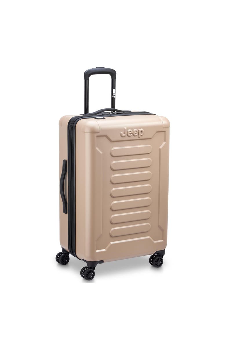 JH004C Checked-Medium 24 Inch Hardside Expandable Luggage with Spinner Wheels, Alternate, color, Beige