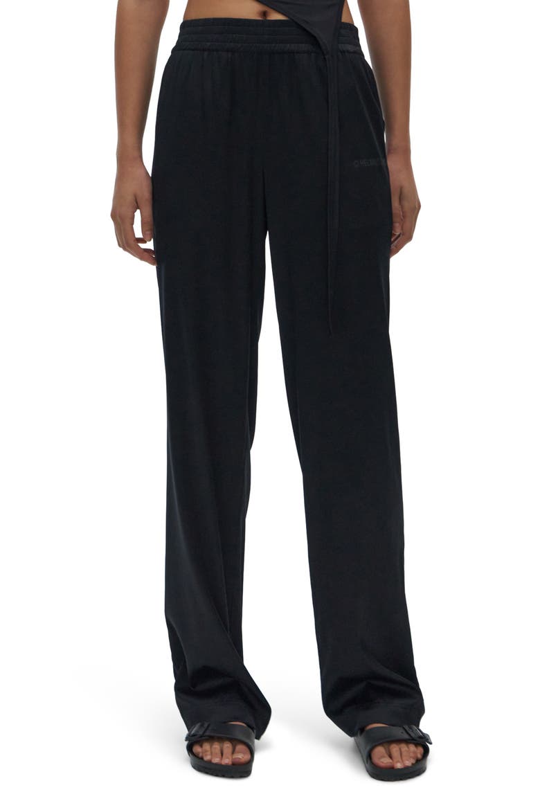 Stretch Silk Pants, Main, color, BLACK
