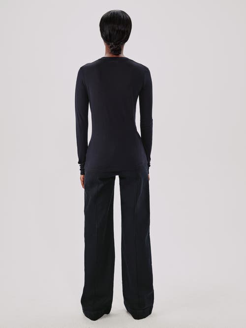 Another Tomorrow Long Ballet Scoop Tee In Black
