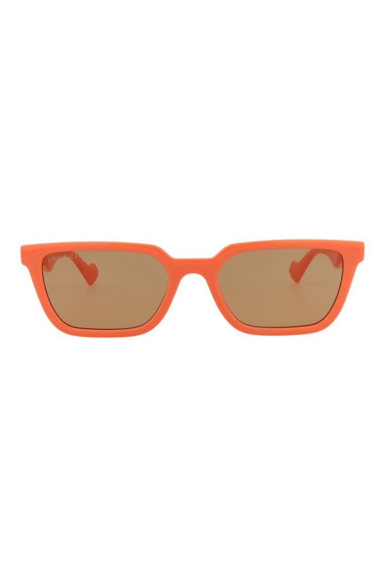 55mm Square Sunglasses, Main, color, ORANGE ORANGE BROWN