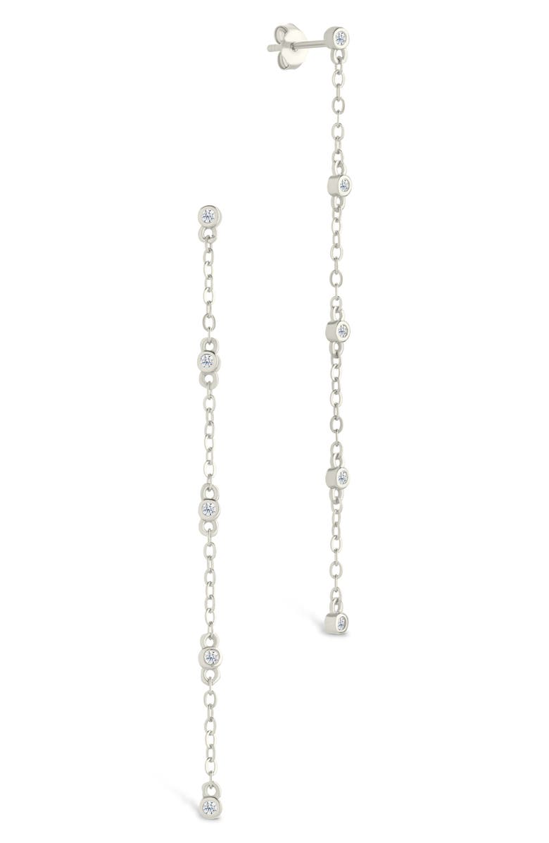 Sterling Forever Evanthe Brilliant Cubic Zirconia Drop Earrings, Main, color, Silver
