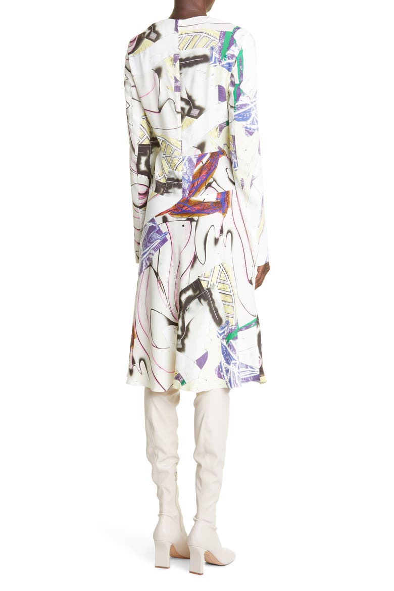 Ahab Abstract Print Long Sleeve Midi Dress, Alternate, color, MULTICOLOR