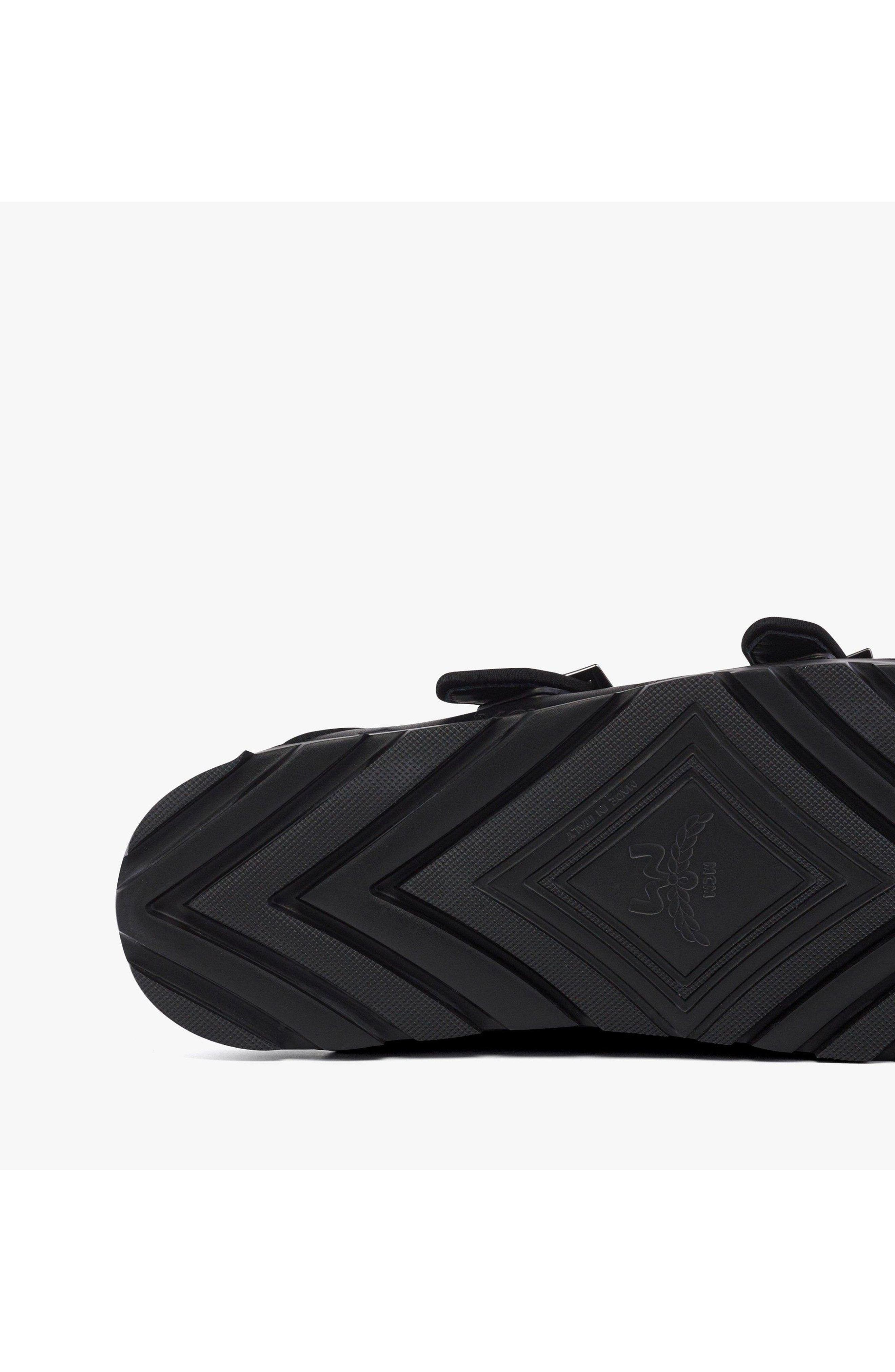 Sandals in Embossed Monogram Leather, Alternate, color, Black