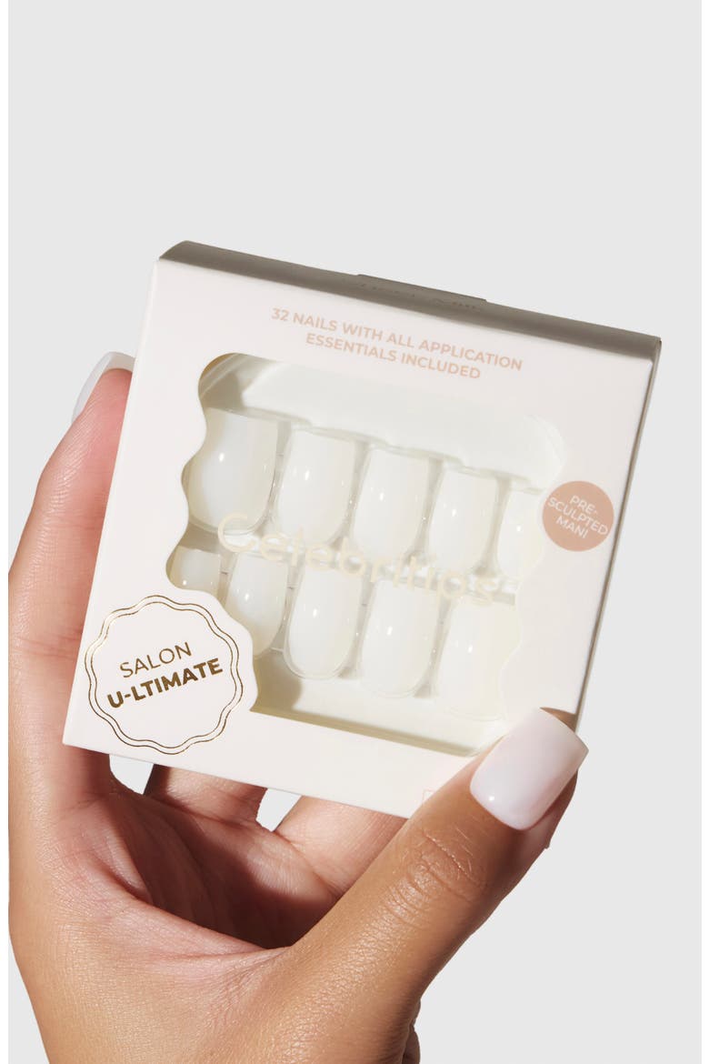 Salon U-ltimate Short Coffin Press-On Nails, Alternate, color, SHEER MILK