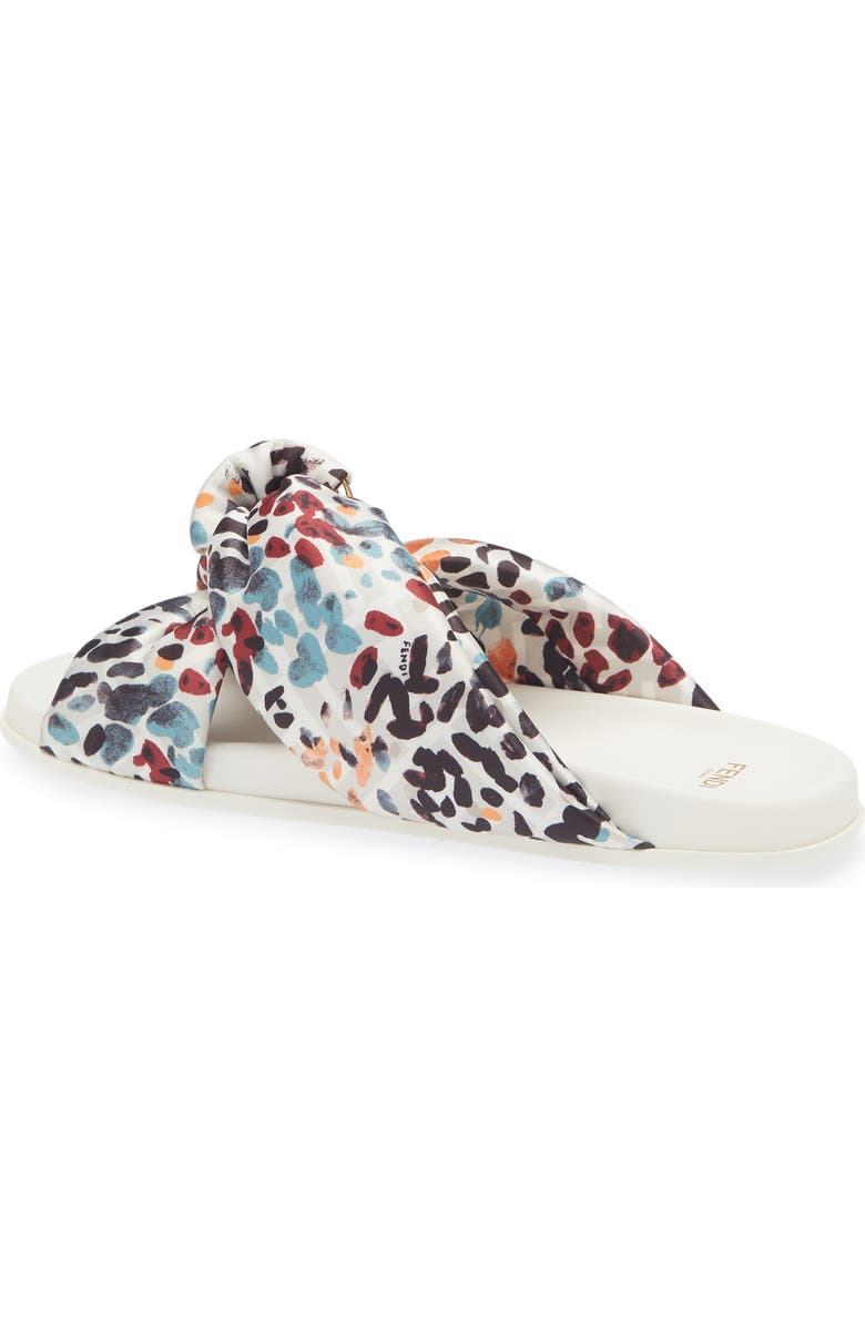 Fendi Feel Knotted Slide Sandal, Alternate, color, White
