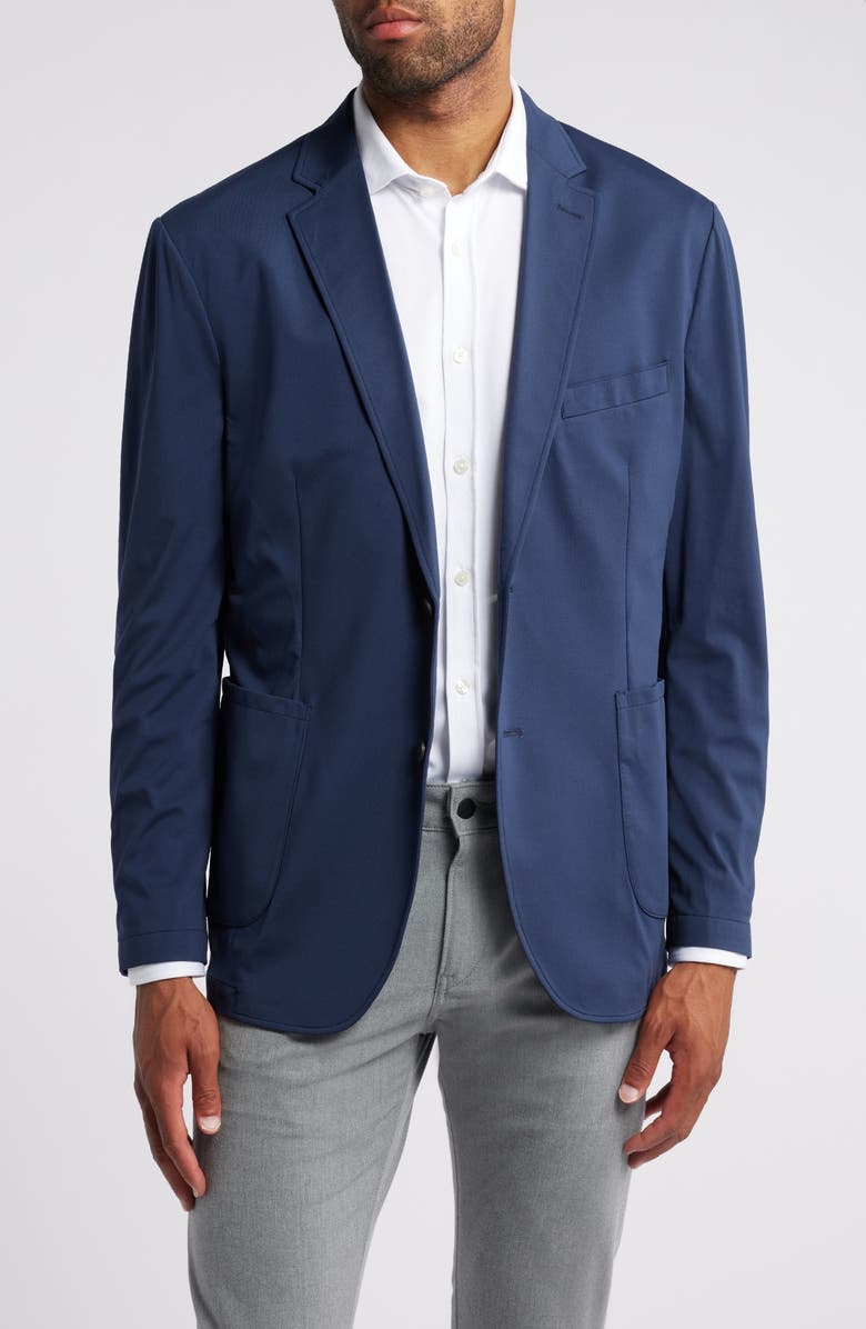 Johnston & Murphy XC Flex<sup>®</sup> Solid Navy Knit Sport Coat, Main, color, Navy