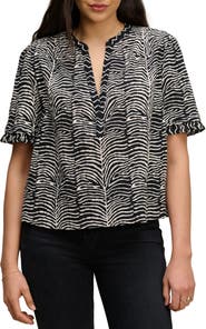 VELVET Freeda Zebra Print Top