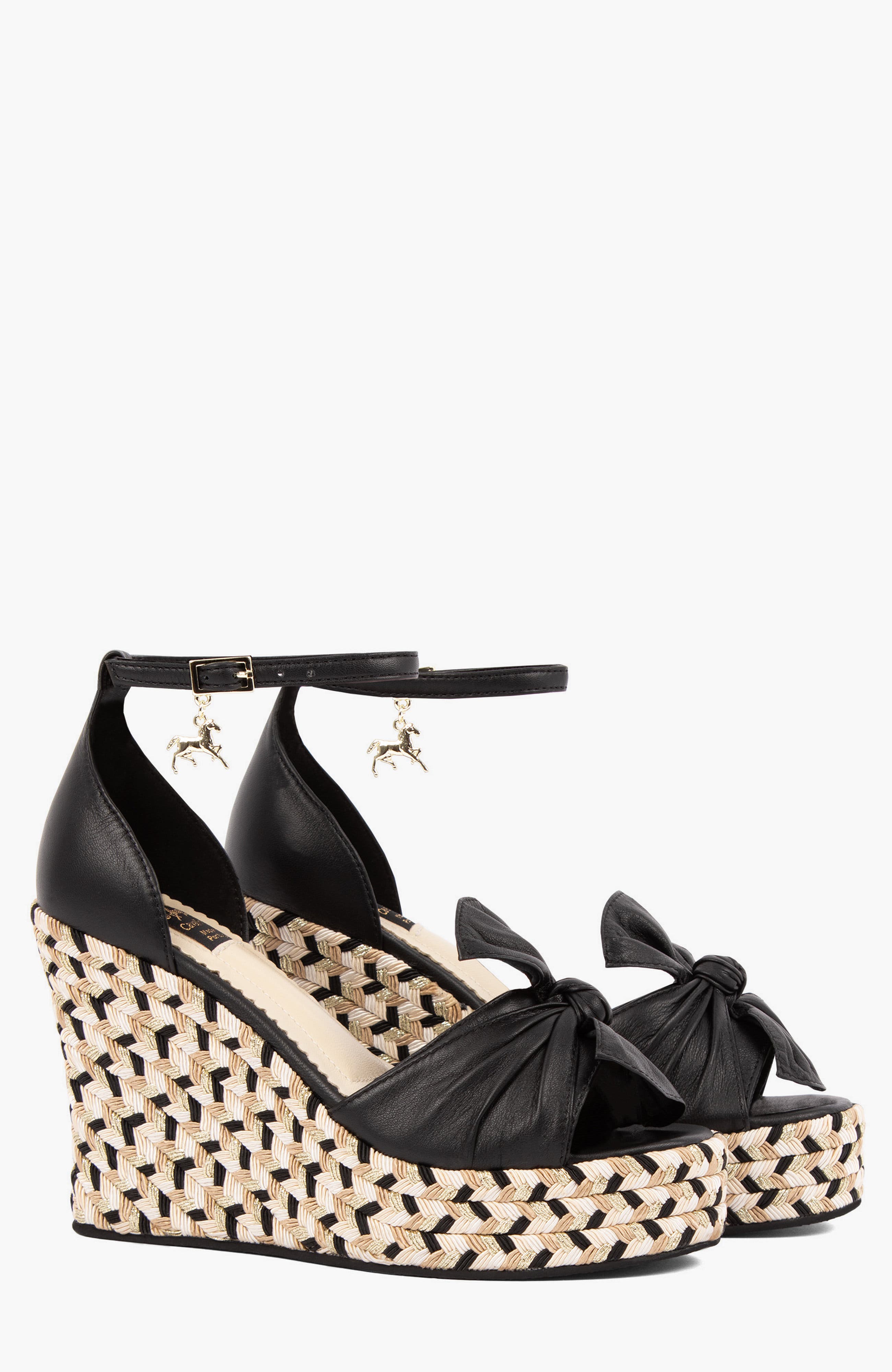 Golden Breeze Wedge Sandals, Alternate, color, Black