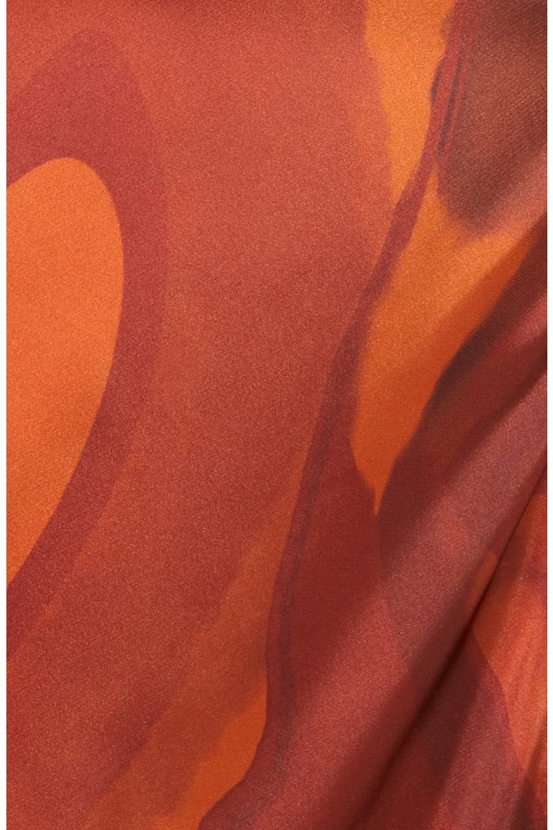 Curve Swirl Print Drape Wrap Skirt, Alternate, color, BROWN MULTI