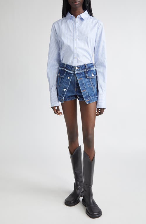 Monse Denim Jacket Front Shorts In Blue