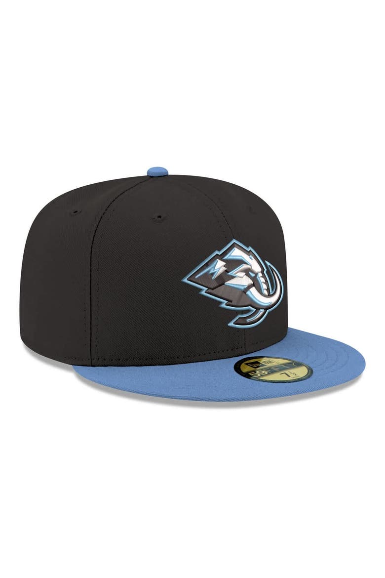 Men's New Era  Black Utah Mammoth Core Logo Two-Tone 59FIFTY Fitted Hat, Alternate, color, Black