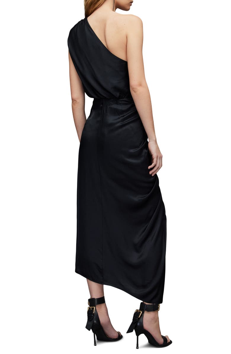 AllSaints Laura Shimmer One-Shoulder Ruched Dress, Alternate, color,