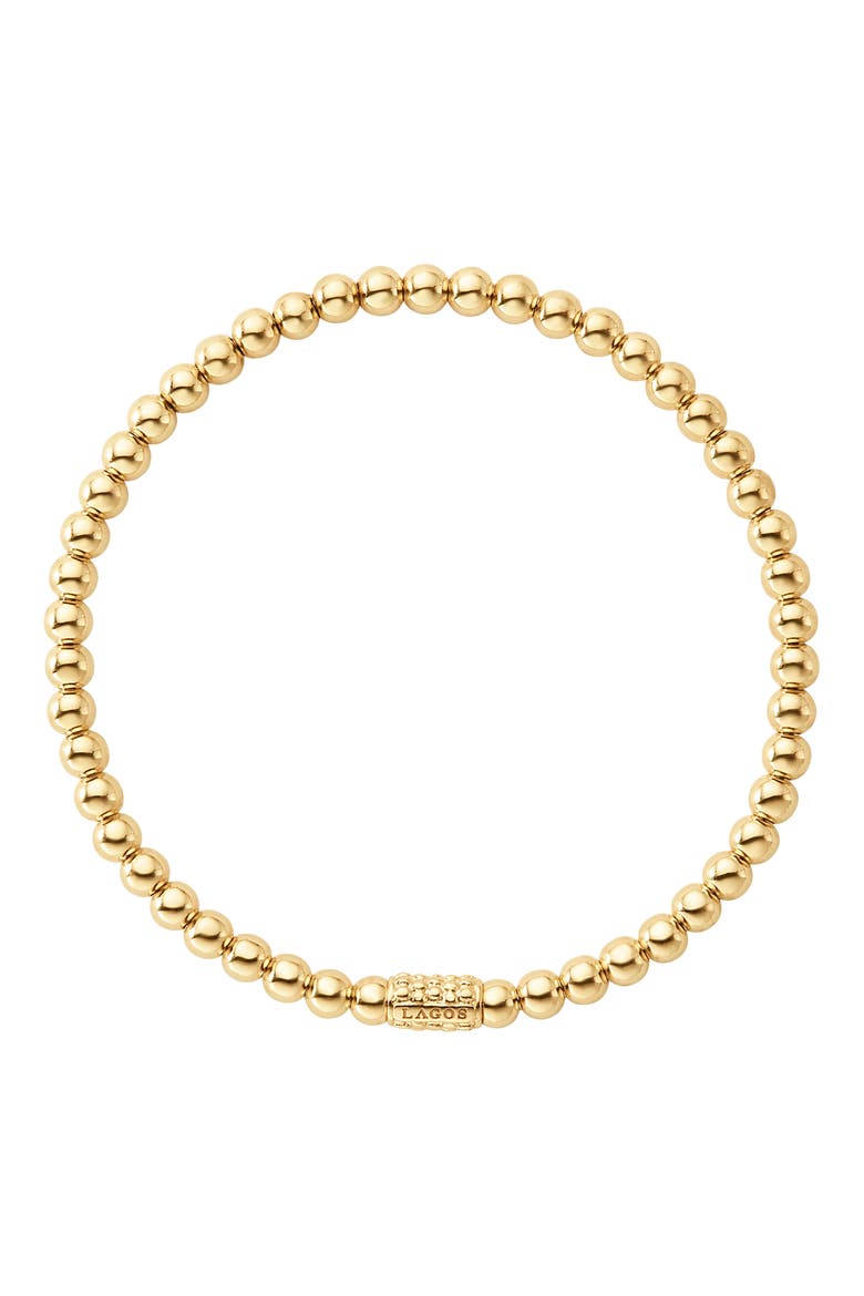 Caviar Gold Ball Stretch Bracelet, Alternate, color, GOLD