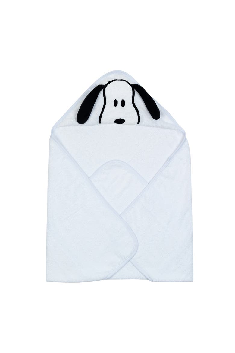 Snoopy Baby/Infant Cotton Hooded Bath Towel, Alternate, color, White