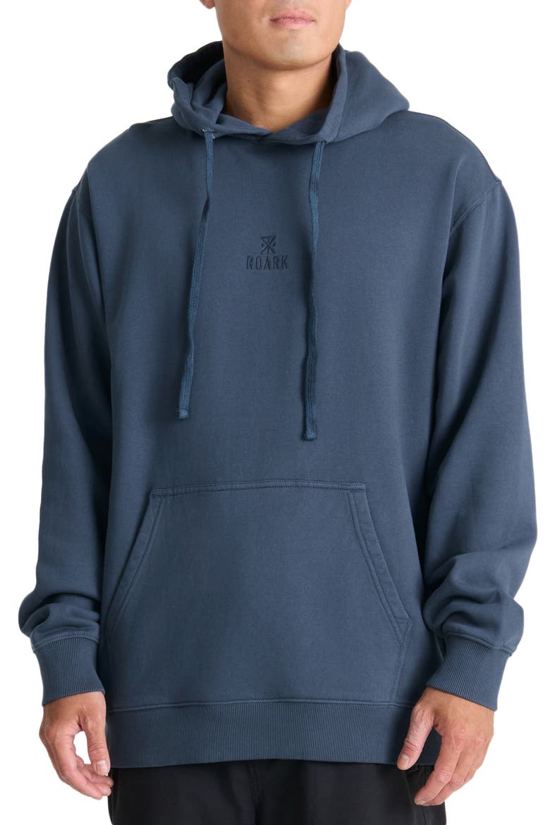 Safe Camp Embroidery Oversize Cotton Fleece Hoodie, Main, color, NAVY