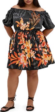 City Chic Isla Floral Off the Shoulder Dress