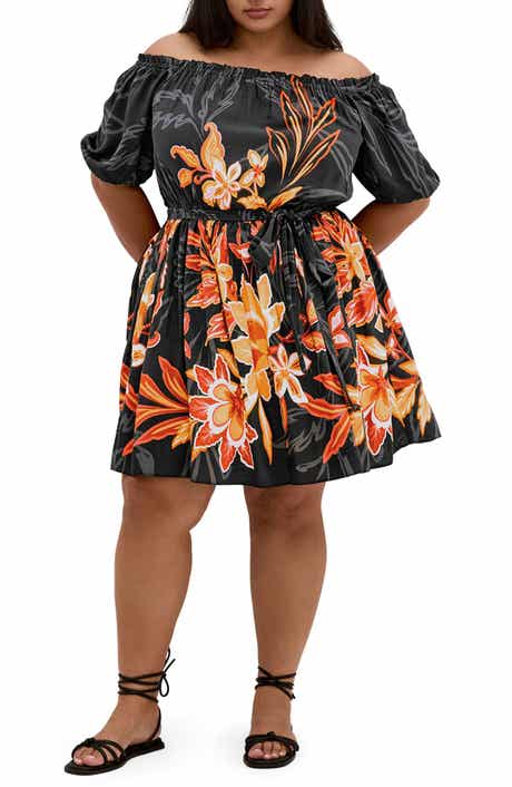 City Chic Isla Floral Off the Shoulder Dress