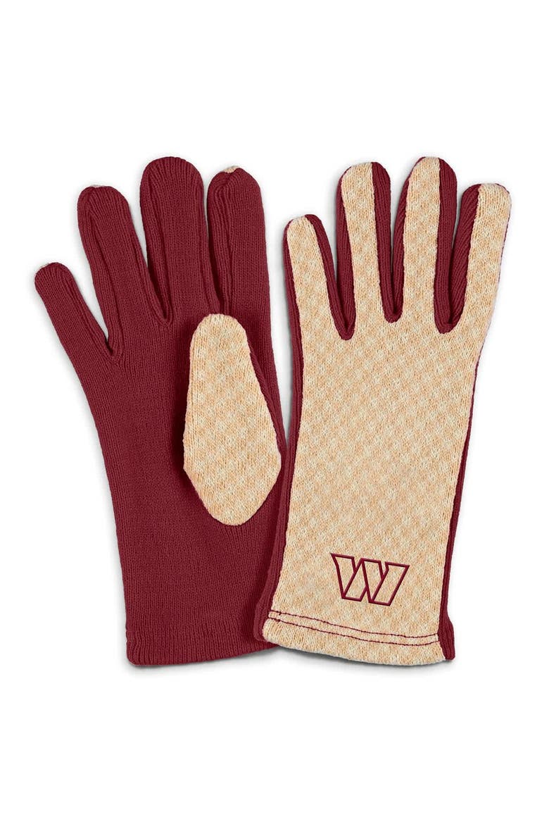 Women's WEAR by Erin Andrews Washington Commanders Tonal Microcheck Scarf & Glove Set, Alternate, color, Tan