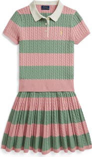 Polo Ralph Lauren Kids' Cable Knit Polo Sweater & Skirt Set
