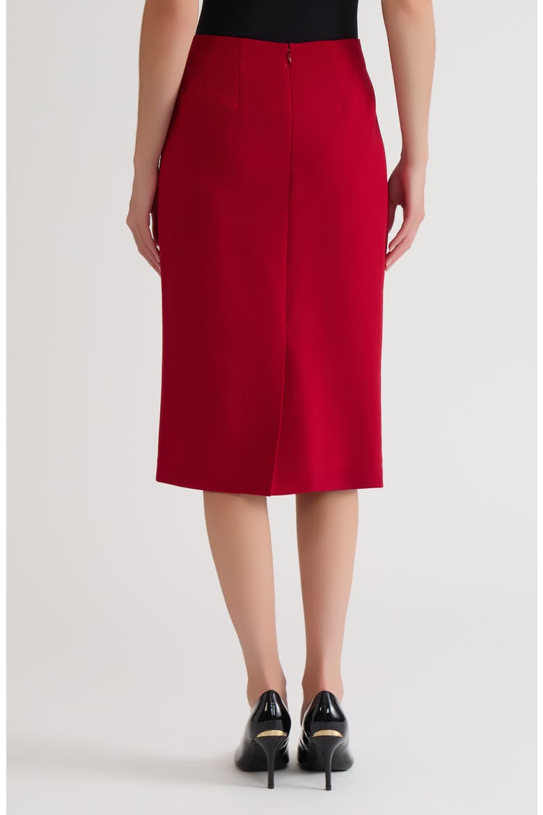 Classic Below Knee Length Skirt, Alternate, color, FIRE RED