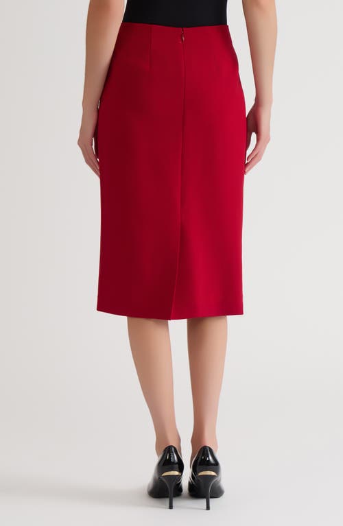 Kasper Classic Below Knee Length Skirt In Red