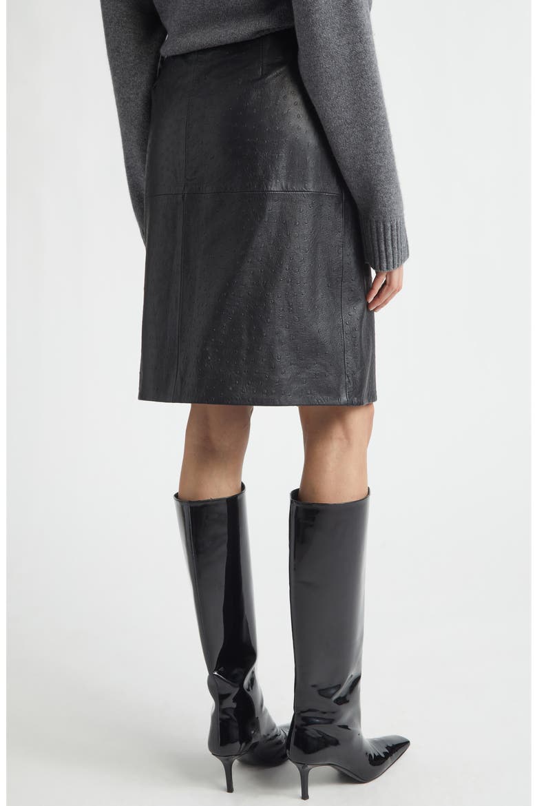 Gora Leather Wrap Skirt, Alternate, color, BLACK
