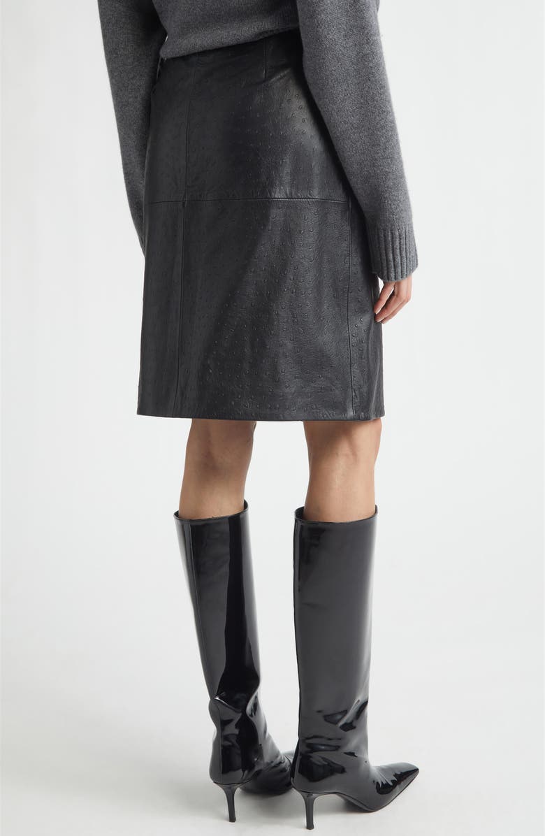 LOULOU DE SAISON Gora Leather Wrap Skirt, Alternate, color, Black