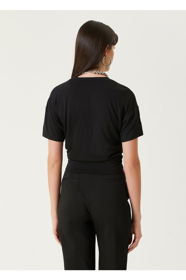 Free Heaven Crop Draped Tshirt, Alternate, color, black