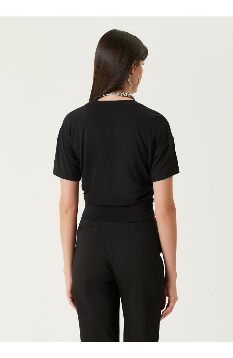 PCFG Free Heaven Crop Draped Tshirt, Alternate, color, Black