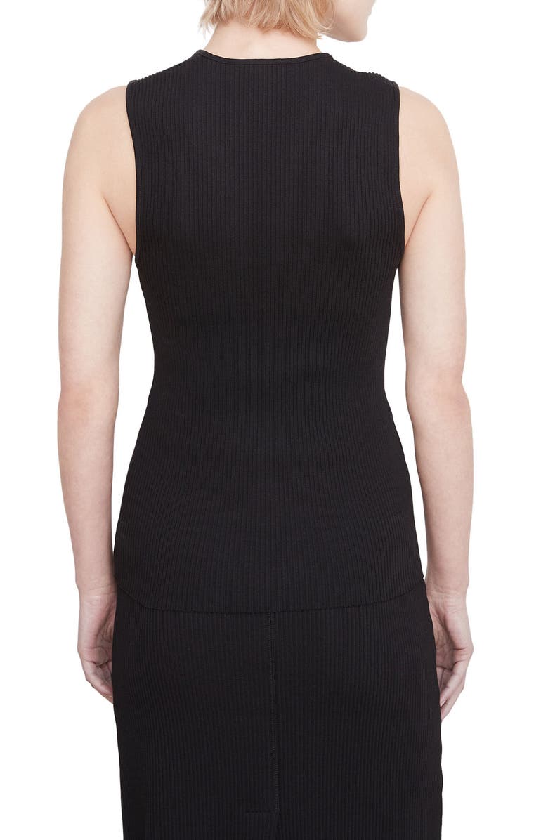 Vince Ribbed V-Neck Shell, Alternate, color, 