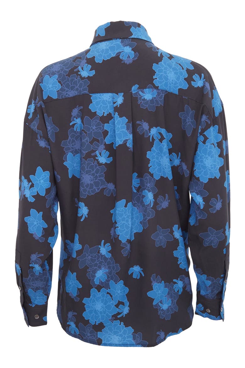 Sophie Silk Oversized Blouse, Alternate, color, Softbloom Navy