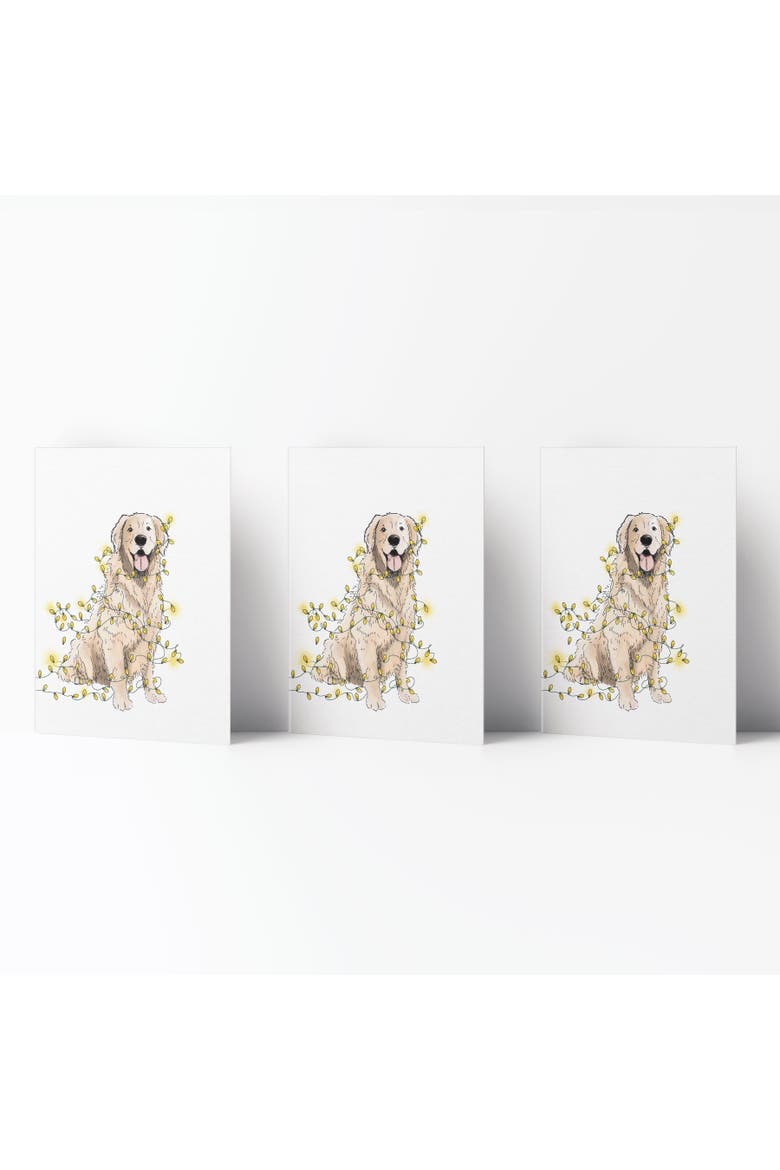 Winter/Holiday Greeting Card Pack Sets (3 ct) Lit Retriever, Main, color, Multi-Pack