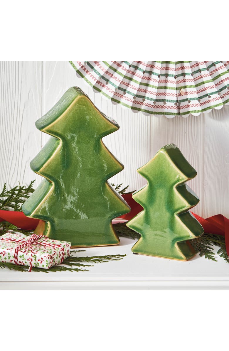 tag Whimsical Green Ceramic Tree Sculpture Holiday Decor, Alternate, color, Green