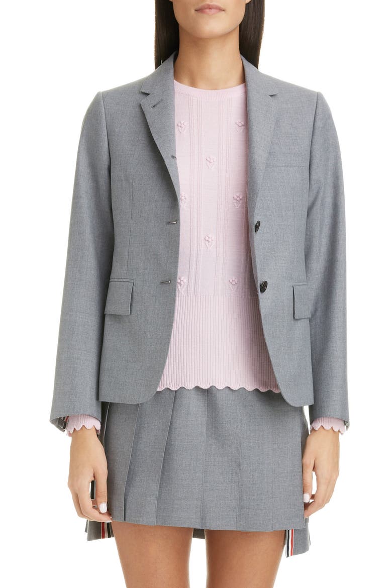 Shrunken Wool Blend Blazer, Main, color, MED GREY