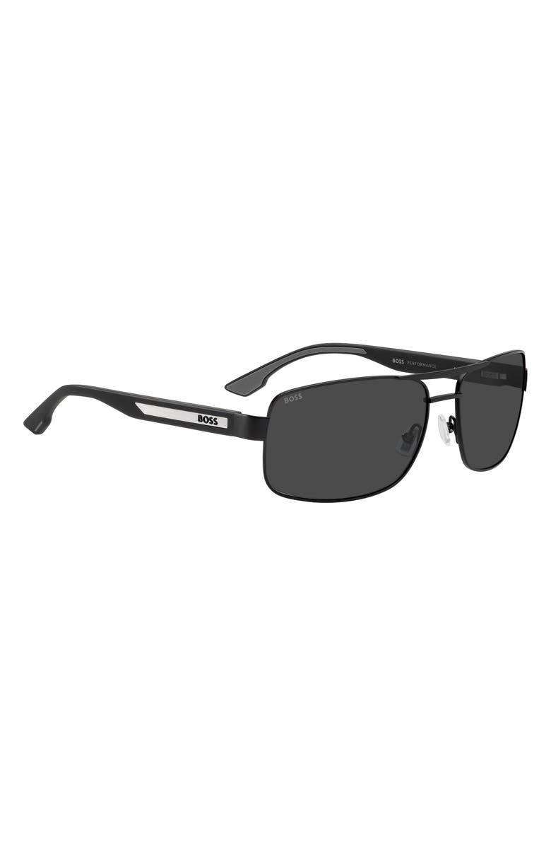 BOSS 62mm Navigator Sunglasses, Alternate, color, Matte Black/ Grey