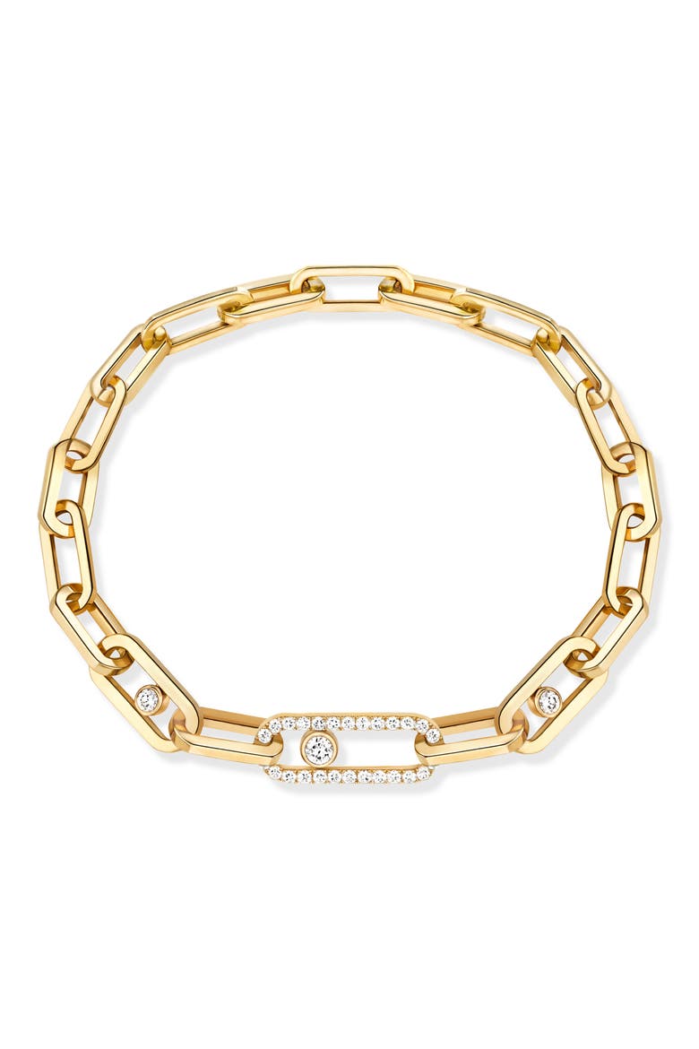 Move Link Diamond Bracelet, Main, color, YELLOW GOLD