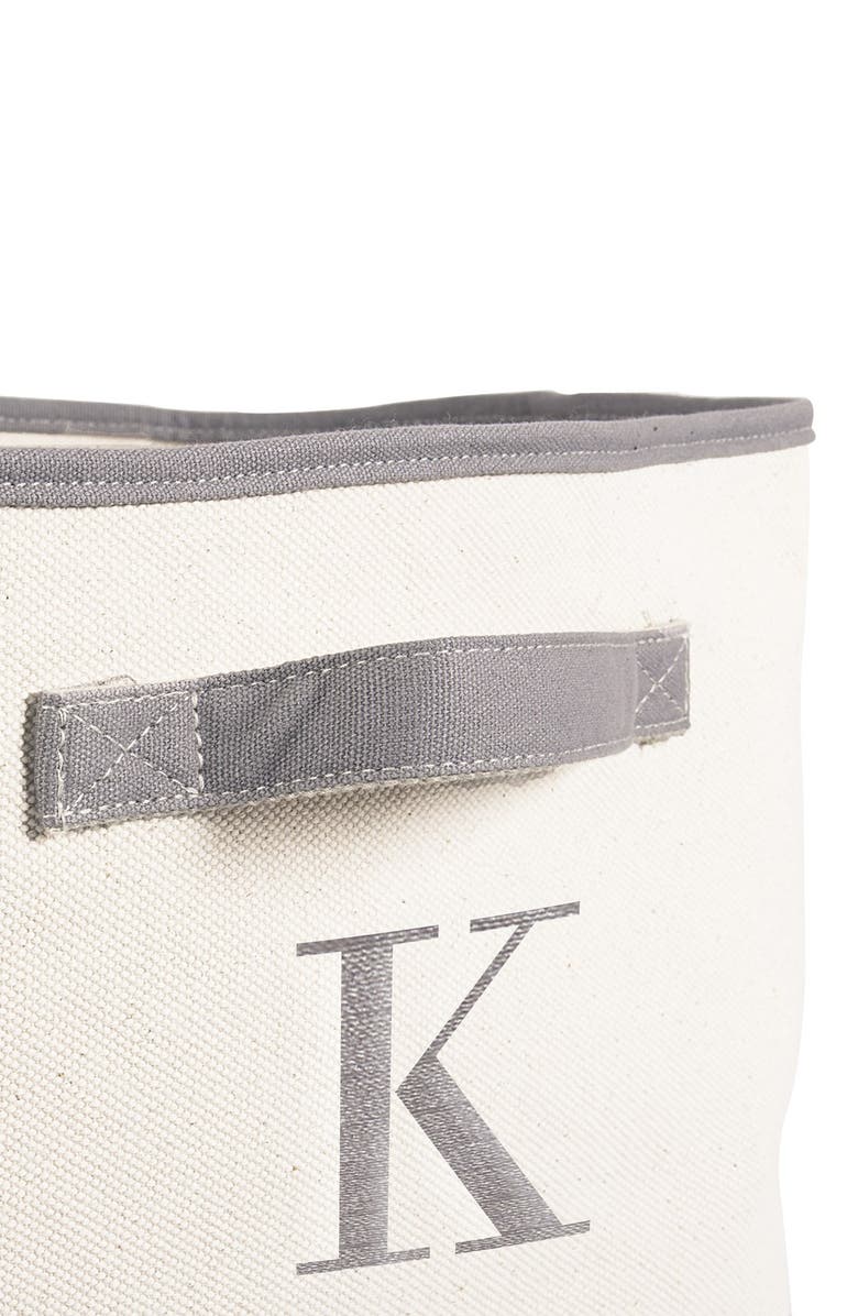 Cathy's Concepts Monogram Square Canvas Bin, Alternate, color,
