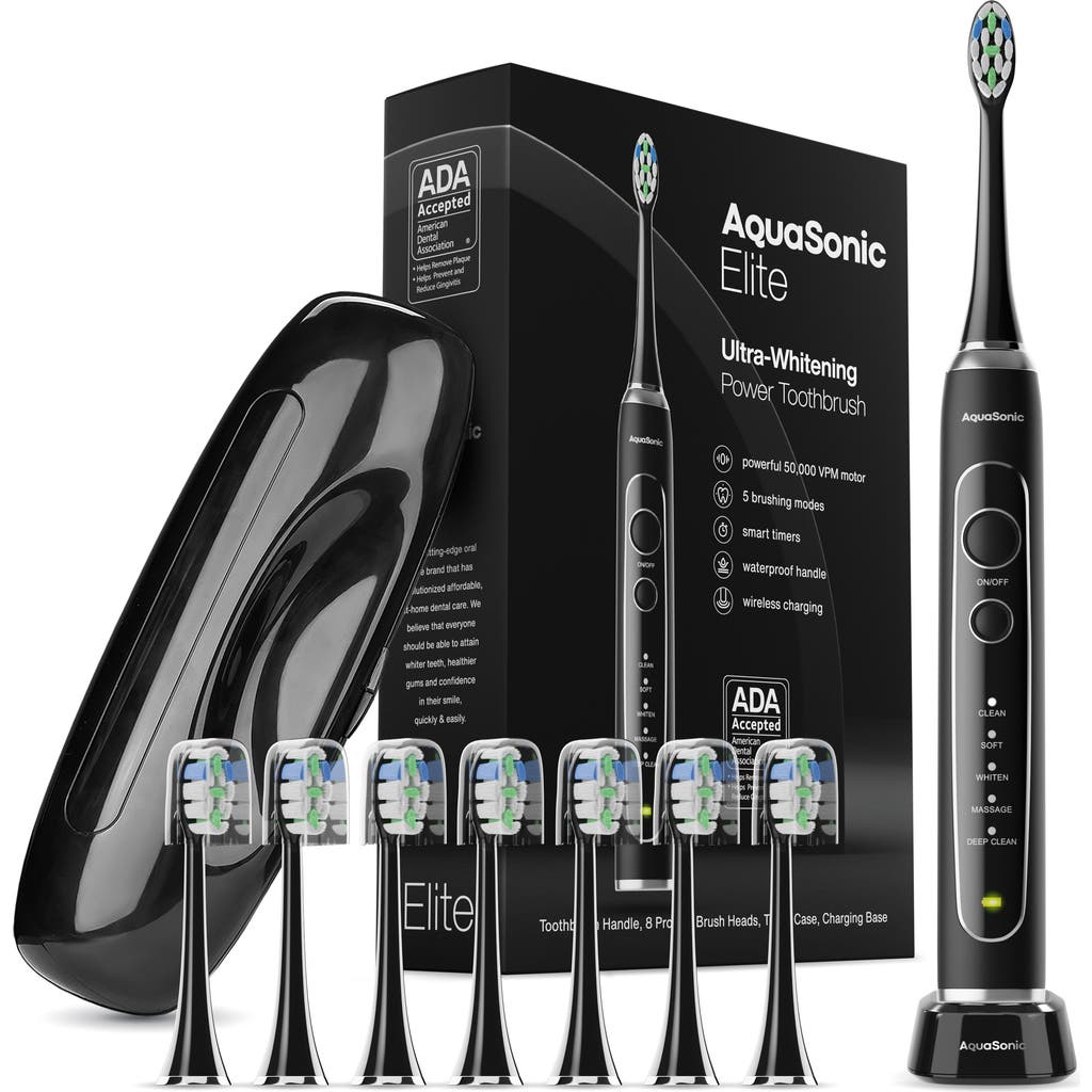 Aquasonic Elite Ultra-whitening Power Toothbrush In Black