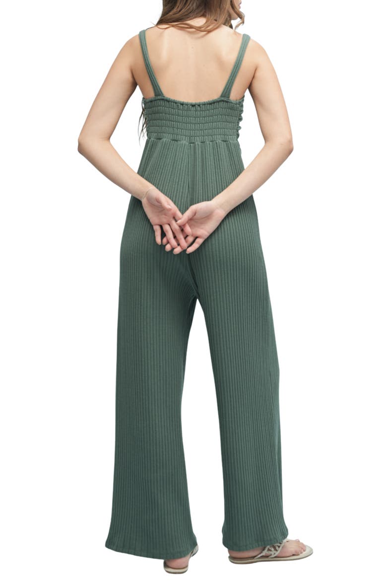 Sweetheart Neck Wide Leg Jumpsuit, Alternate, color, GREEN