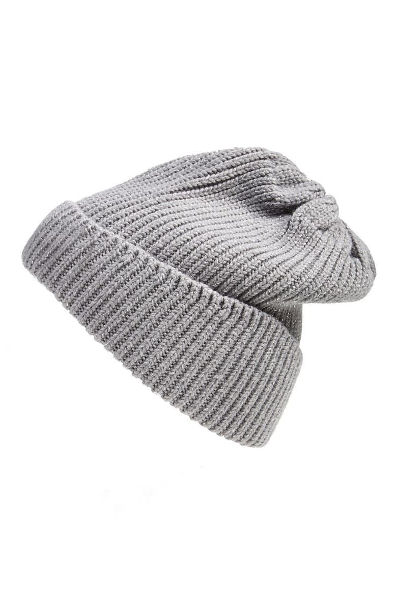 Australia Ribbed Knit Beanie, Main, color, GREY