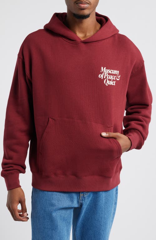 Museum of Peace & Quiet Mid Century Fleece Hoodie in Burgundy 