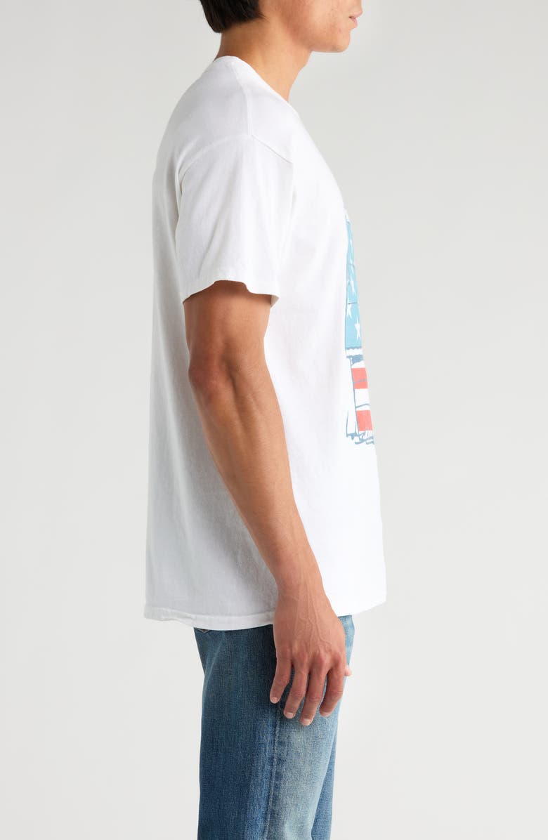 Junk Food Peanuts<sup
®</sup
Snoopy American Flag Oversize Cotton Graphic T-Shirt, Alternate, color, White