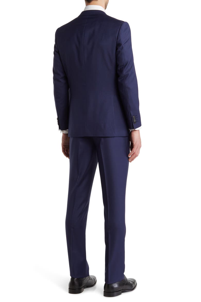 Two Button Notch Lapel Slim Fit Wool Suit, Alternate, color, BLUE